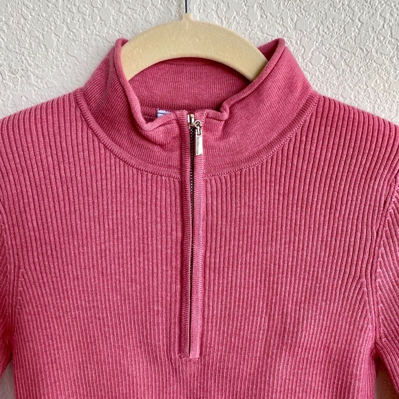 NWT J.ING Pink Basic Zip Up Sweater - Flamingo - Picture 6 of 15